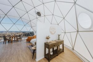 Inside the Hideaway Domes accommodation